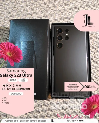 GALAXY S23 ULTRA, 512GB, 12GB RAM, PRETO, SEMINOVO, EXCLUSIVO!!