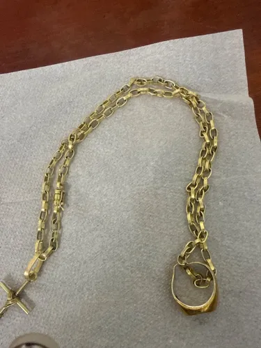 Cordão de moeda antiga anel e pingente vai junto