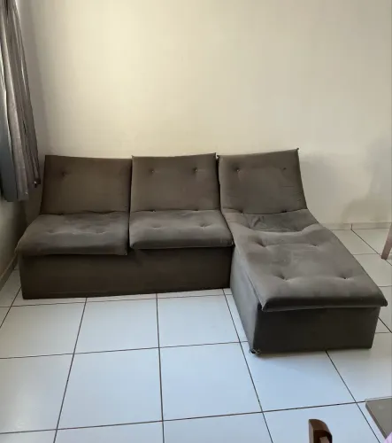 Sofá retrátil/modular 3 lugares com chaise - confortável e espaçoso