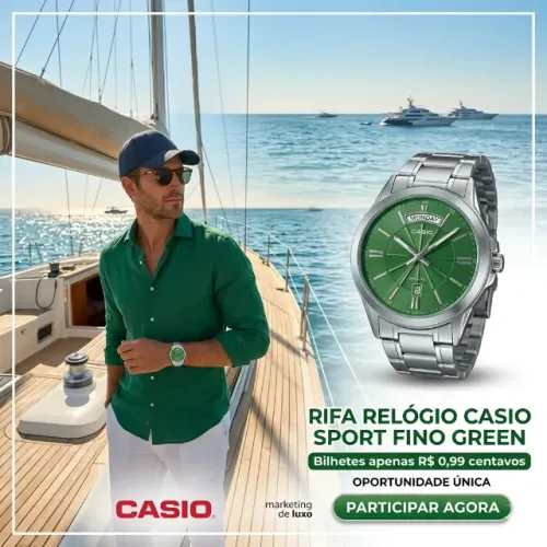 Relógio Casio Sport Fino Green MTP-1381D-3AV Masculino com Mostrador Verde