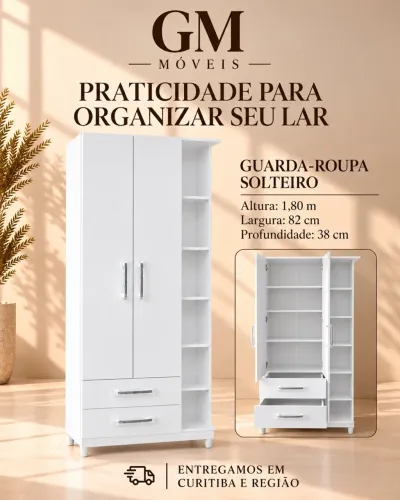 Guarda roupa de solteiro - entregamos Curitiba e região