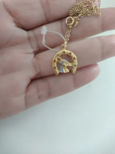 Pingente ferradura raiz banhado a ouro 18 k viver a pegada esporte unixesse.