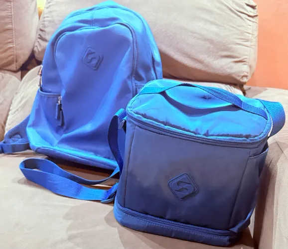 Kit Sestini Azul - Mochila + Lancheira Térmica | Ótimo Estado!