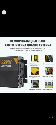 Inversor onda senoidal pura 1000w 2000w pico