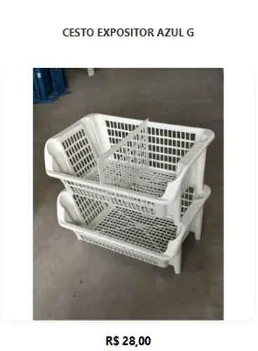 CESTO EXPOSITOR (AZUL,BRANCO,PRETO)