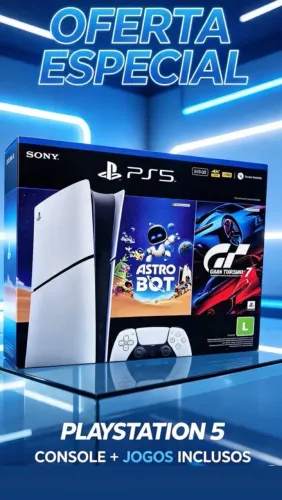 Ps5 novo lacrado modelo digital com dois jogos grátis 