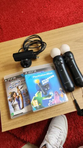 Ps move com camera e 2 move +jogos  PS3
