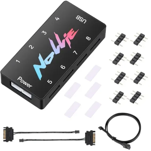 Controladora Argb Nollie 5v 3 Pin - 8 Conectores - Signal rgb