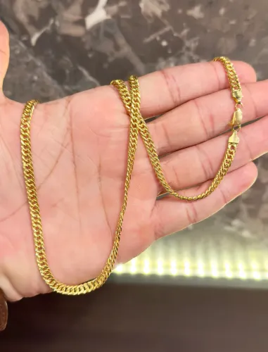 Cordão de ouro grumet com 15g oco ( LOJA FÍSICA )