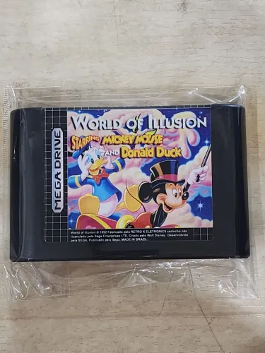 World of Illusion com Mickey e Donald de mega drive