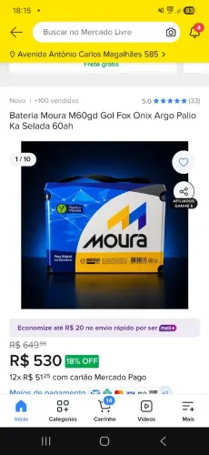 Bateria 60 amperes