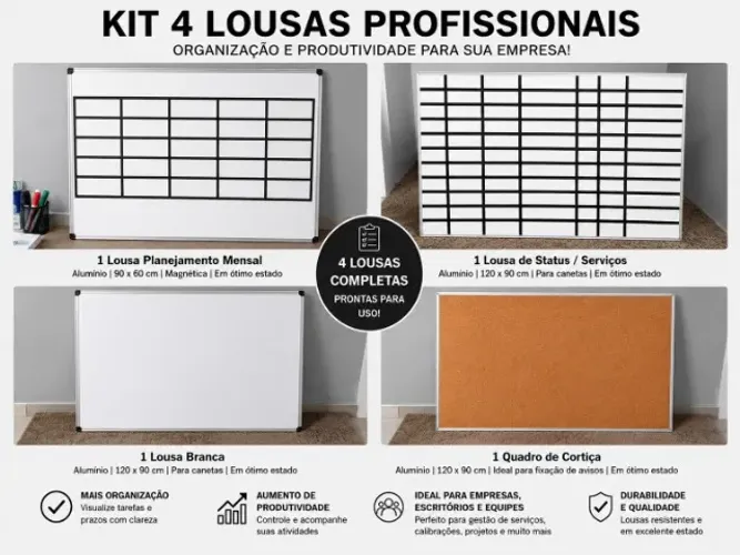 Kit 4 Lousas Profissionais 