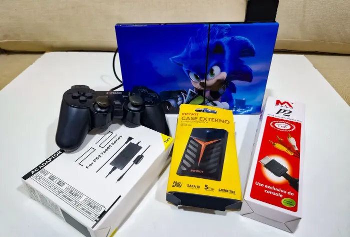 PlayStation 2 +48Jogos+Controle Novo+Cabo Av Novo+Fonte Nova