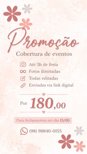 Promoção Cobertura fotográfica