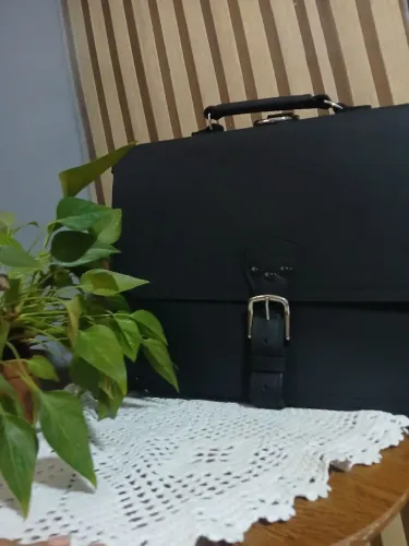 Bolsa de couro p notebook 