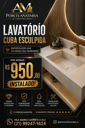Lavatório em porcelanato