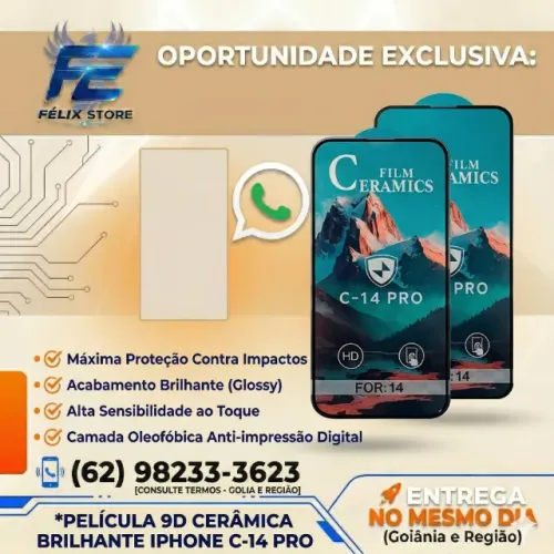 Pelicula 9D Ceramica iPhone 13 GARANTIA PAGUE NA ENTREGA