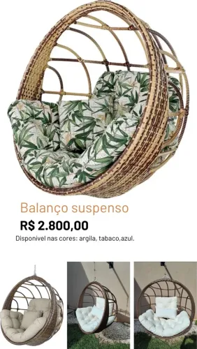 Balanço suspenso de fibra sintética