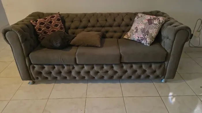 Conjunto de sofá Chesterfield em nobuck