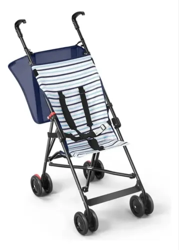 Carrinho de Bebê Guarda Chuva Multikids Navy Azul 15kg Capota Retrátil