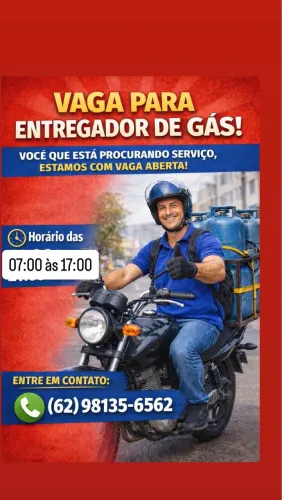 Vaga de entregador de gás