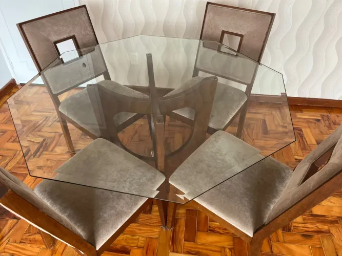 Mesa de Jantar Sylvia Design 1,20cm + 4 Cadeiras