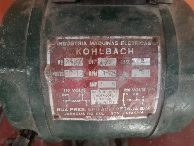 Vendo motor eletrico 1. CV e 1/3 funcionando normal 110 .220