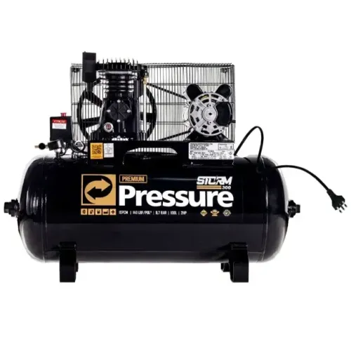 COMPRESSOR 10 PÉS 100 LT PRESSURE C/ SISTEMA PLUG E PLAY 140 LB MOTOR 2 CV WEG MONOFÁSICO 