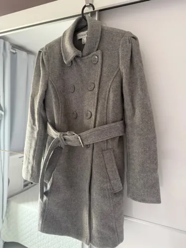 Sobretudo Forever 21 Lã Batida Cinza Mescla Forrado 
