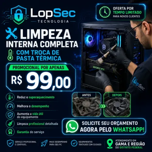 Limpeza Interna de PC com Troca de Pasta Térmica por R$ 99 | Gama DF