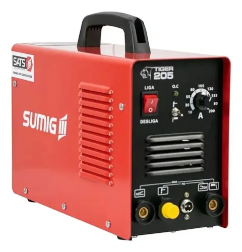 Inversora De Solda Tig Dc / Mma Sumig Tiger 205 Mono Vermelho 220v VALOR INEGOCIÁVEL