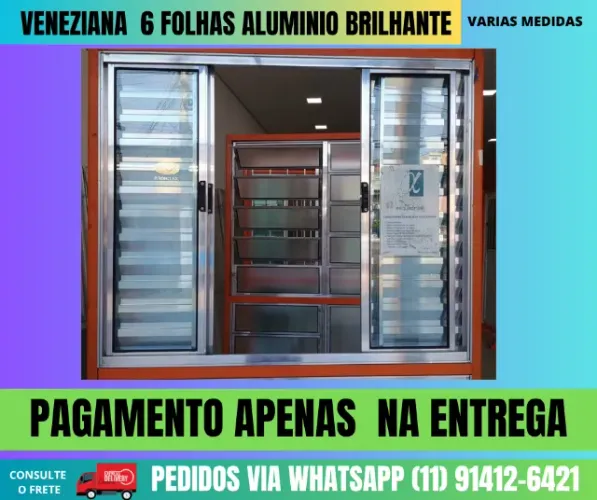 veneziana modelo P77 - aluminio brilhante / entrega zs-zl-zo-zn-abc