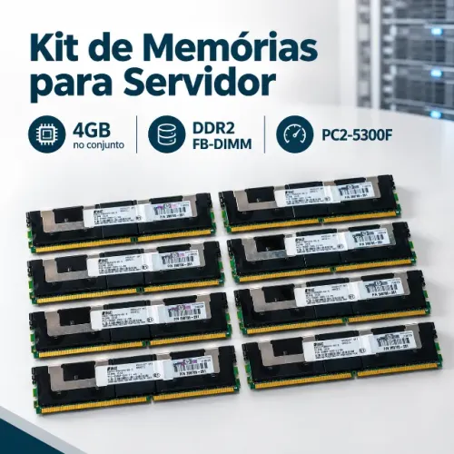 Kit 8 Memórias RAM DDR2 512MB Servidor