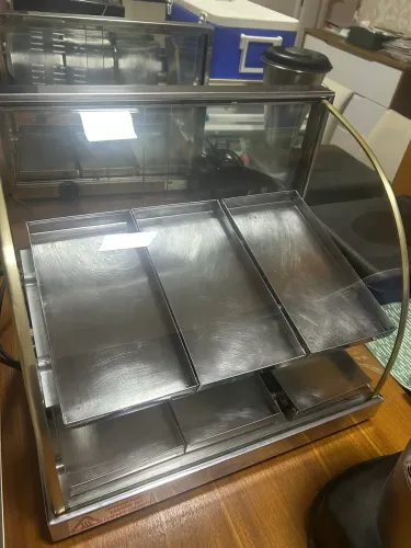 Estufa Vitrine Elétrica Curva Duplo Quente 6 Bandejas Inox Tita