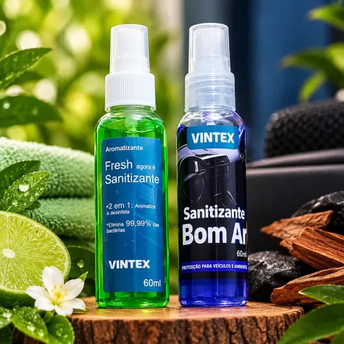 Kit com 02 Aromatizantes Sanitizantes VINTEX - 60 ml cada