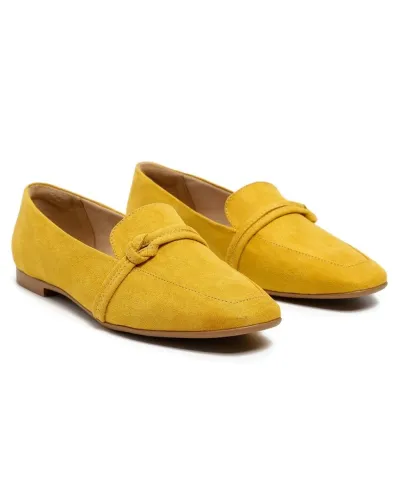 Sapato Mocassim Nó Camurça Riachuelo - Amarelo Gema