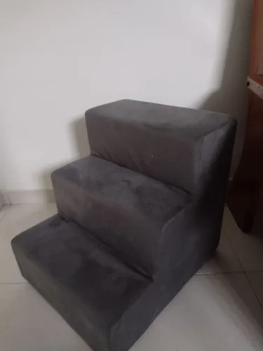 Escada para PET 3 degraus Espuma Madeira Tecido Impermeável
