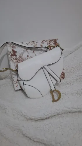 bolsa christian dior saddle branca