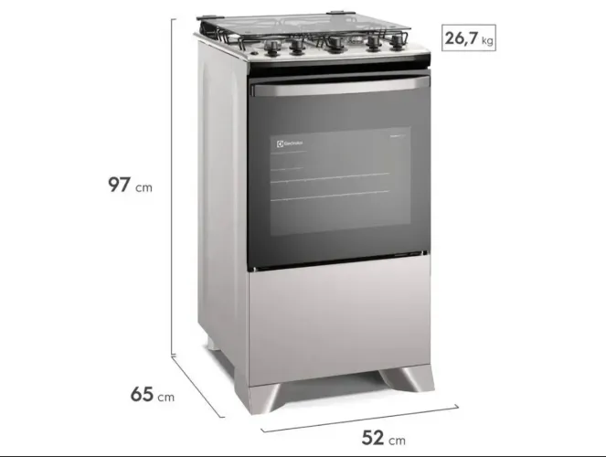 Vendo Fogão inox 4 bocas Eletrolux conservado 