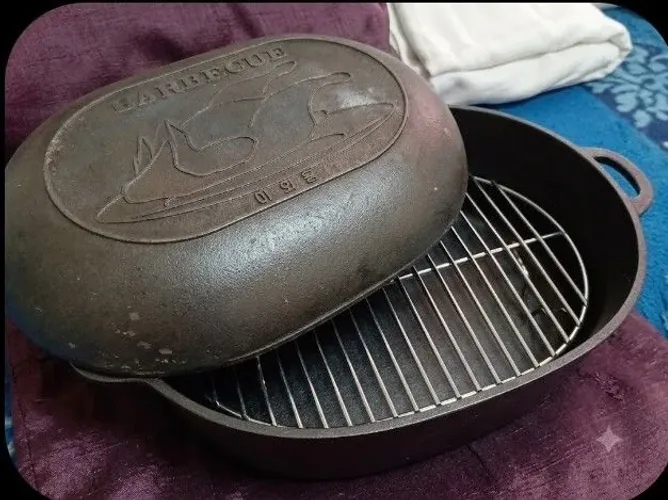 Panela de assar frango de aluminio fundido