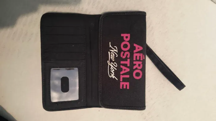 Carteira Aeropostale vintage preta 