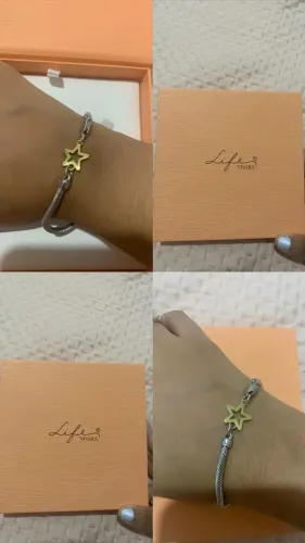 PULSEIRA LIFE ESTRELA EM PRATA 925 COM BANHO DE OURO AMARELO 18K