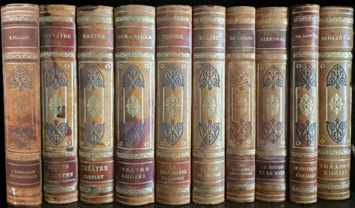 Coleção de livros em francês. VOLTAIRE, RACINE, CORNEILLE, STENDHAL, FLAUBERT, BALZAC ...