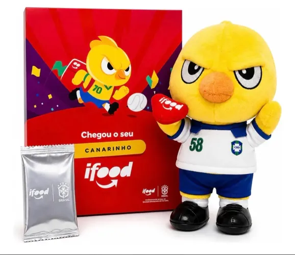 Canarinho Pelúcia Ifood Com Caixa Copa 1958 Colecionador