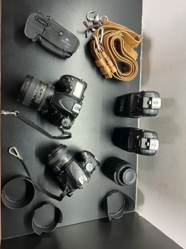 Set Fotógrafo Completo 2 câmeras + 3 lentes + 2 Flash