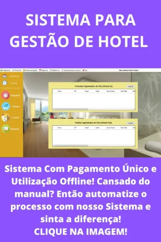 Software ou Sistema Para Gerenciamento de Hotel ou Pousada