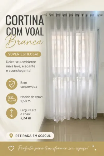 Cortina em voal Branca 