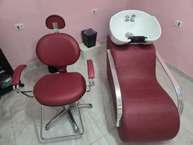 Kit 1 Lavatório Confort Plus cuba fibra 1 Poltrona fixa ( cadeira ) Salão