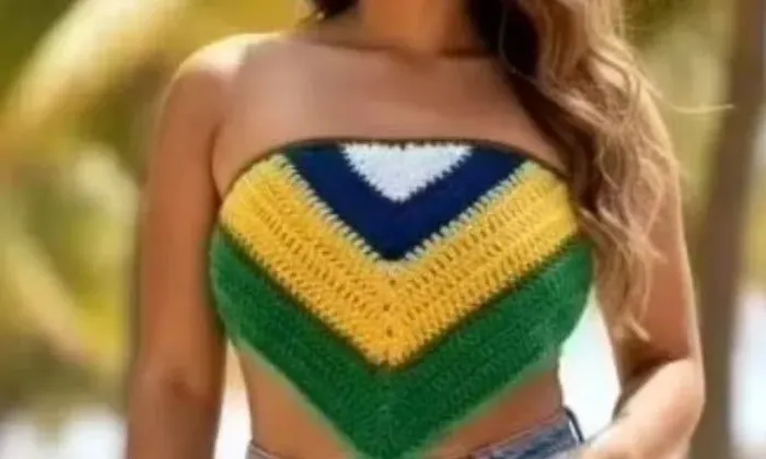 Bandana/Cropped de crochê do Brasil 