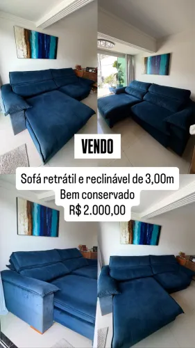 Sofá Retrátil e Reclinável de 3,00m